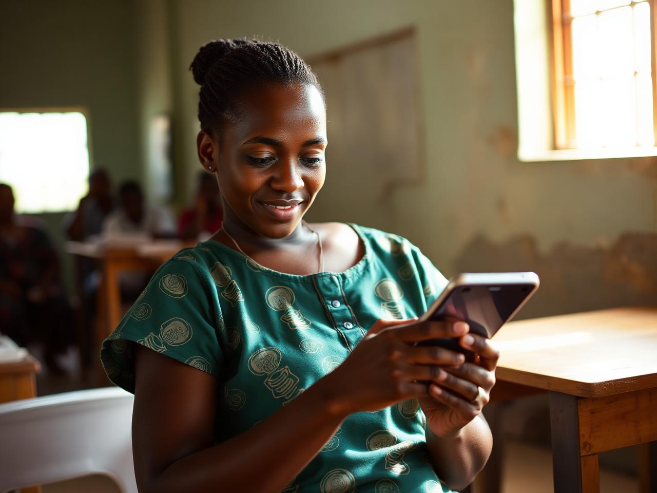 A health worker in Akwa Ibom using the APRON mobile tool